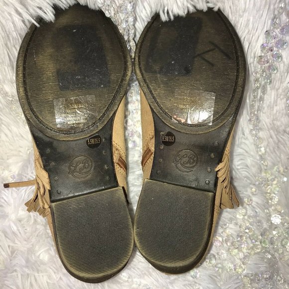 Lucky Brand Bootie Honey Brown Fringe Suede 5.5 - Picture 10 of 11
